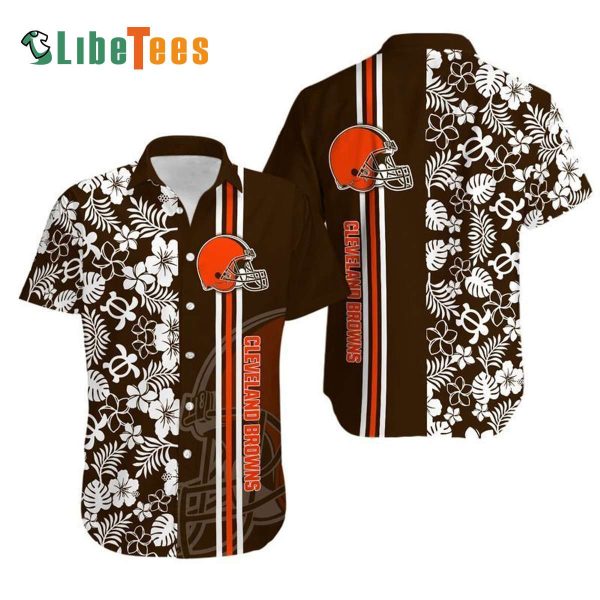 Cleveland Browns Hawaiian Shirt, Tropical Flower, Tropical Print Shirt