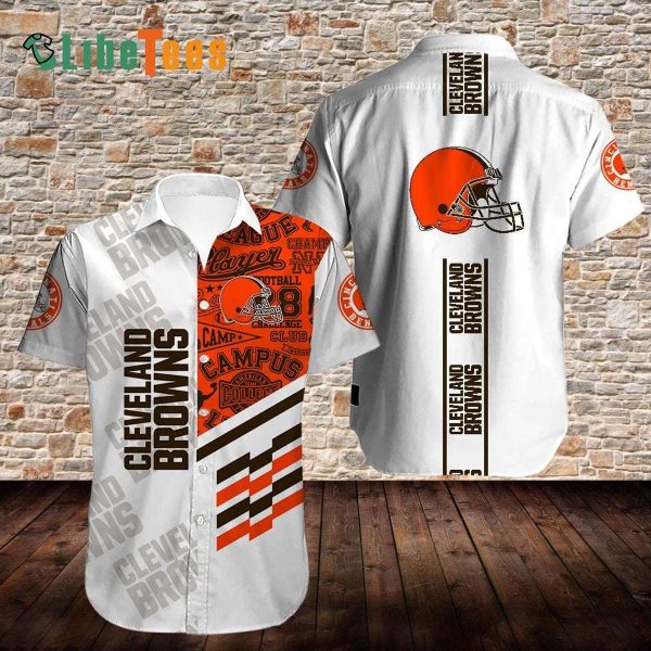 Cleveland Browns Hawaiian Shirt, Unique Pattern Graphic, Hawaiian Print Shirt