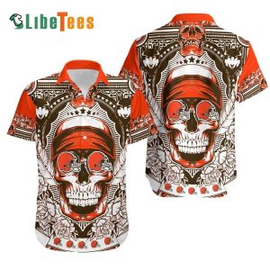 Cleveland Browns Hawaiian Shirt, Unique Skull, Tropical Print Shirt
