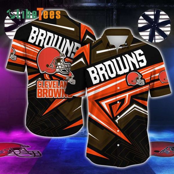 Cleveland Browns Hawaiian Shirt, Unique Team Color Graphic, Tropical Hawaiian Shirt