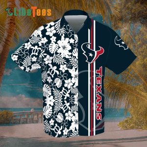 Houston Texans Hawaiian Shirt, Flowers Pattern, Tropical Print Shirts