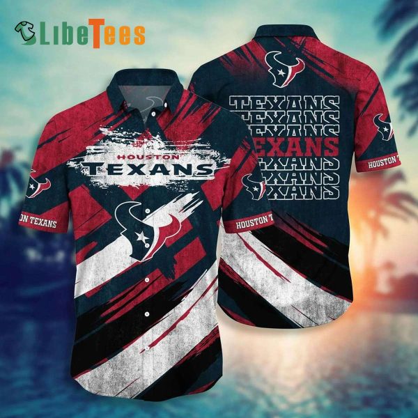 Houston Texans Hawaiian Shirt, Logo Graphic, Hawaiian Print Shirt