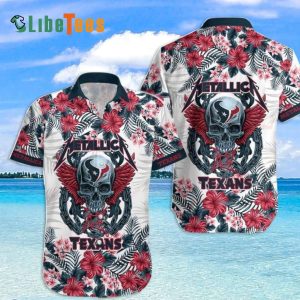 Houston Texans Hawaiian Shirt, Skull Graphic, Hawaiian Style Shirt