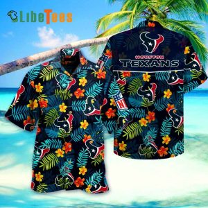 Houston Texans Hawaiian Shirt, Tropical Flowers, Hawaiian Shirt Outfit