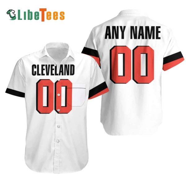 Personalized Cleveland Browns Hawaiian Shirt, Simple White Design, Tropical Print Shirt