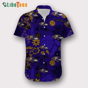 Baltimore Ravens Hawaiian Shirt, Aloha, Button Down Hawaiian Shirt