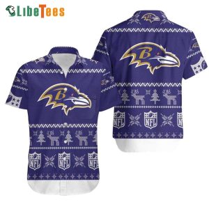 Baltimore Ravens Hawaiian Shirt, Christmas, Summer Hawaiian Shirts