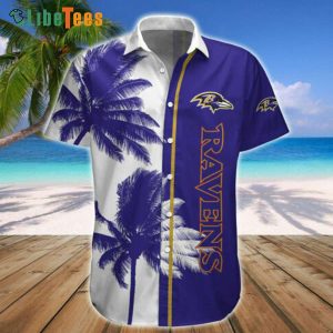 Baltimore Ravens Hawaiian Shirt, Coconut Tree, Cute Hawaiian Shirts