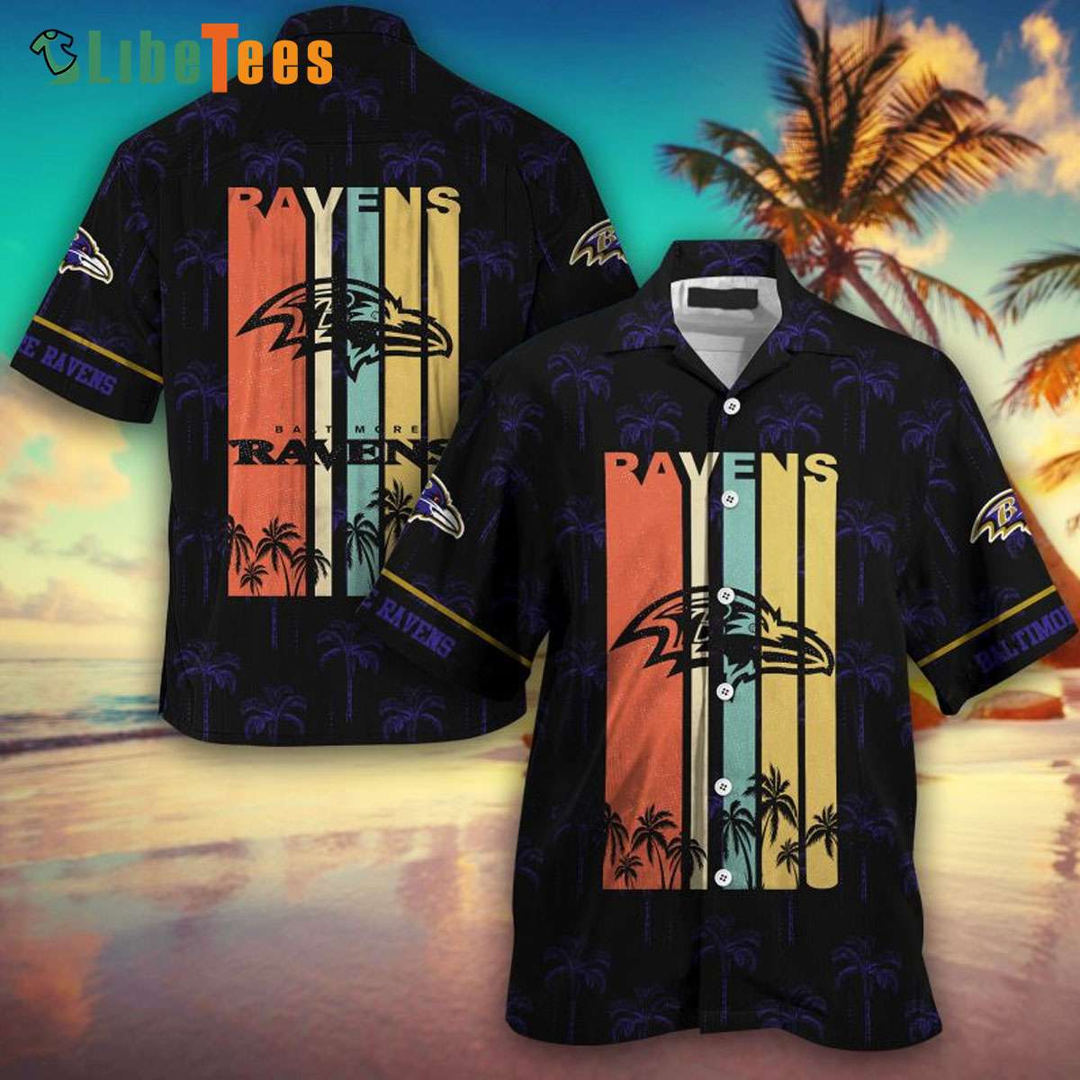 Baltimore Ravens Hawaiian Shirt, Coconut Tree Vintage Summer, Hawaiian Style Shirts