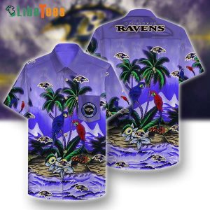 Baltimore Ravens Hawaiian Shirt, Couple Parrot, Unique Hawaiian Shirts