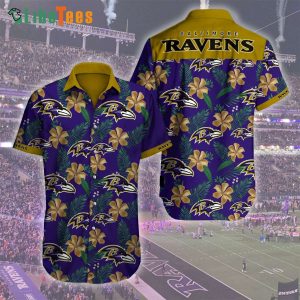 Baltimore Ravens Hawaiian Shirt, Flower Summer, Cute Hawaiian Shirts