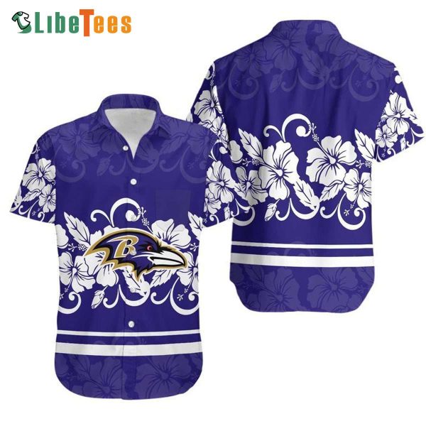 Baltimore Ravens Hawaiian Shirt, Hibiscus Flowers Summer, Nice Hawaiian Shirts