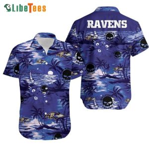 Baltimore Ravens Hawaiian Shirt, Island Night Graphic, Unique Hawaiian Shirts