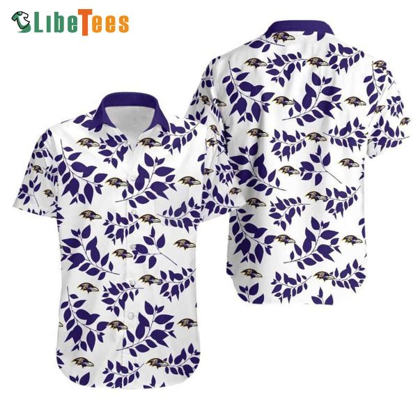 Baltimore Ravens Hawaiian Shirt, Leaves Aloha, Summer Hawaiian Shirts