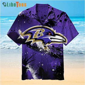 Baltimore Ravens Hawaiian Shirt, Logo Graphic, Unique Hawaiian Shirts