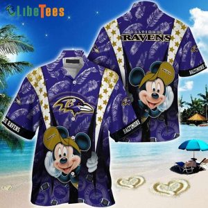Baltimore Ravens Hawaiian Shirt, Mickey Mouse, Classy Hawaiian Shirts