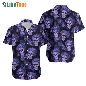 Baltimore Ravens Hawaiian Shirt, Mystery Skull And Rosie, Nice Hawaiian Shirts