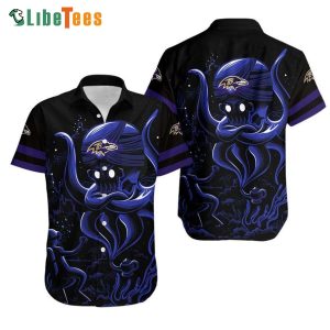 Baltimore Ravens Hawaiian Shirt, Octopus Graphic, Unique Hawaiian Shirts