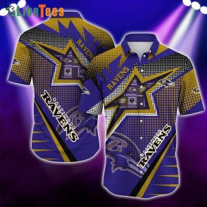 Baltimore Ravens Hawaiian Shirt, Polka Dots Pattern, Cute Hawaiian Shirts