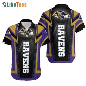 Baltimore Ravens Hawaiian Shirt, Shine Logo, Classy Hawaiian Shirts