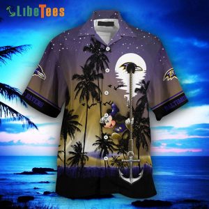 Baltimore Ravens Hawaiian Shirt, Starry Night, Summer Hawaiian Shirts