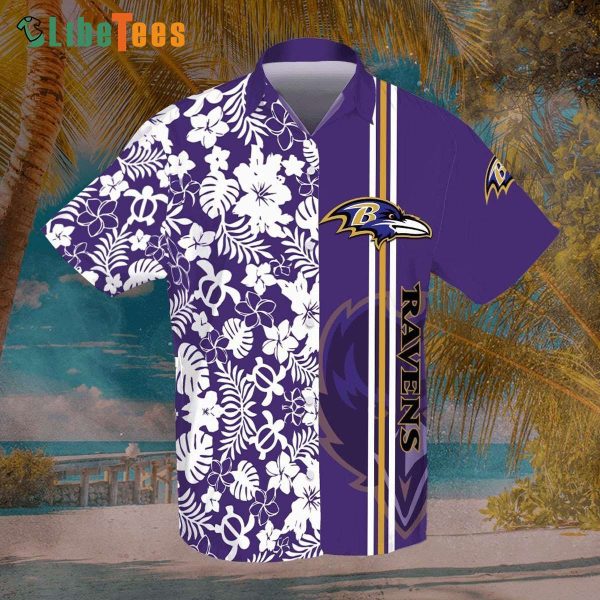 Baltimore Ravens Hawaiian Shirt, Turtle Tropical, Unique Hawaiian Shirts