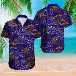 Baltimore Ravens Hawaiian Shirt, Waves Graphic, Unique Hawaiian Shirts