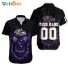 Custom Name Baltimore Ravens Hawaiian Shirt, Skull, Classy Hawaiian Shirts