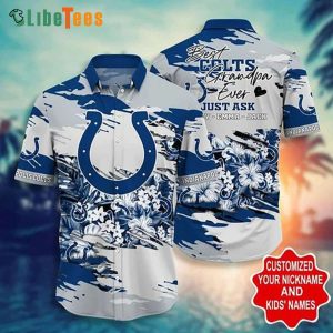 Custom Name Indianapolis Colts Hawaiian Shirt, Aloha Beach, Cool Hawaiian Shirts