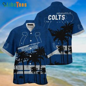 Indianapolis Colts Hawaiian Shirt, Aloha Coconut Tree Pattern, Cool Hawaiian Shirts