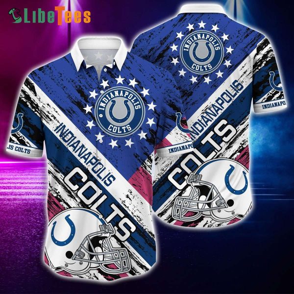 Indianapolis Colts Hawaiian Shirt, American Flag Graphic, Best Hawaiian Shirts