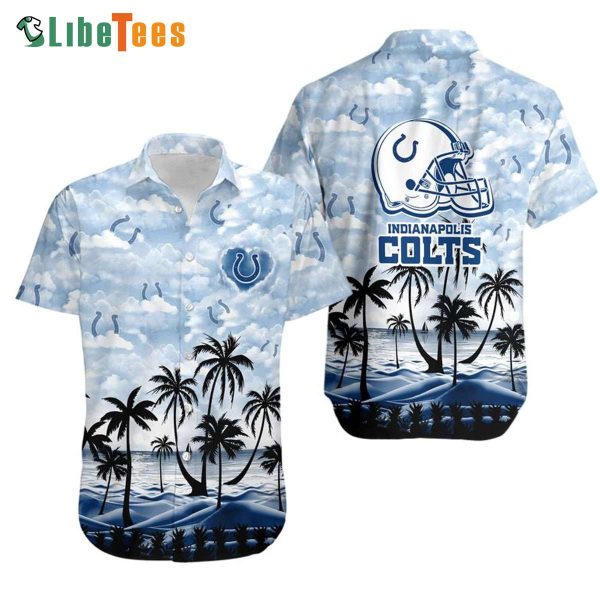 Indianapolis Colts Hawaiian Shirt, Coconut Palms, Hawaiian Shirt Outfit