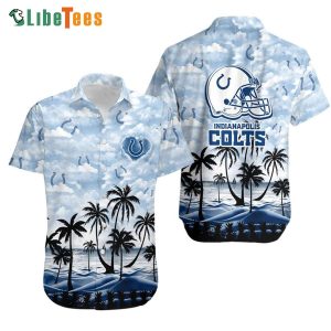 Indianapolis Colts Hawaiian Shirt, Coconut Palms, Hawaiian Shirt Outfit