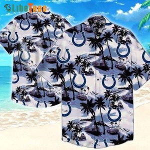 Indianapolis Colts Hawaiian Shirt, Coconut Tree And Car, Cheap Hawaiian Shirts