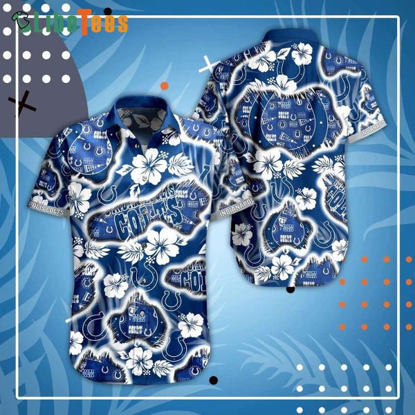 Indianapolis Colts Hawaiian Shirt, Floral Printed Summer Beach, Unique Hawaiian Shirts