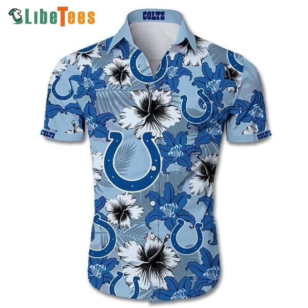 Indianapolis Colts Hawaiian Shirt, Flowers Tropical Summer, Best Hawaiian Shirts