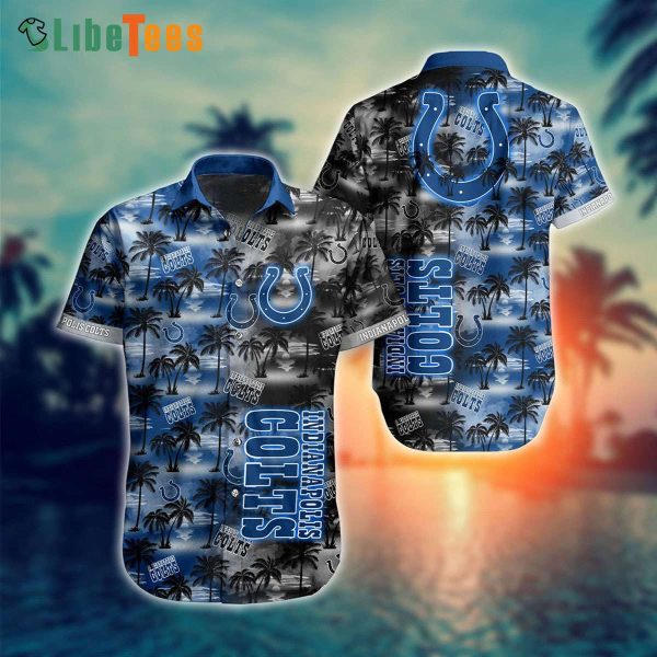 Indianapolis Colts Hawaiian Shirt, Palm Tree Pattern, Hawaiian Shirt Outfit