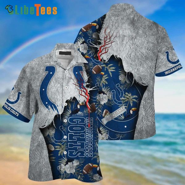 Indianapolis Colts Hawaiian Shirt, Ramphastos Sulfuratus Tropical, Hawaiian Print Shirts