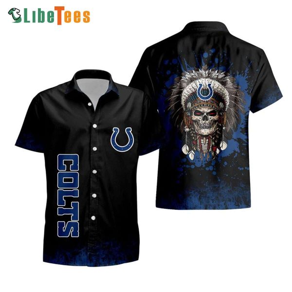 Indianapolis Colts Hawaiian Shirt, Skull Patriarch, Best Hawaiian Shirts