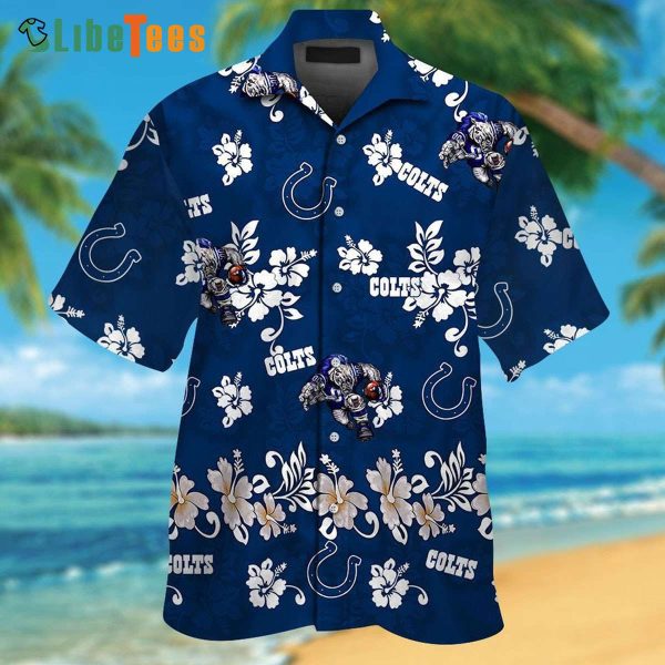 Indianapolis Colts Hawaiian Shirt, Tropical Aloha Mascot, Hawaiian Style Shirts