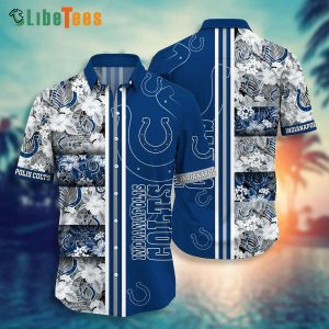 Indianapolis Colts Hawaiian Shirt, Tropical Pattern Stripes, Unique Hawaiian Shirts