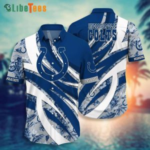 Indianapolis Colts Hawaiian Shirt, Tropical Pattern Summer, Hawaiian Print Shirts