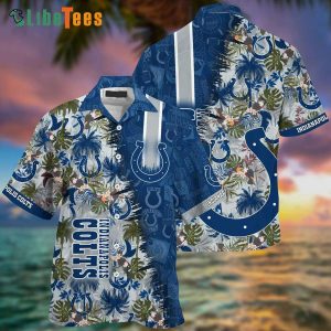 Indianapolis Colts Hawaiian Shirt, Tropical Symbol Pattern, Hawaiian Style Shirts