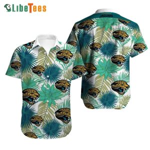Jacksonville Jaguars Hawaiian Shirt, Aloha Tropical Pattern, Button Down Hawaiian Shirt