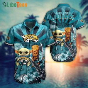 Jacksonville Jaguars Hawaiian Shirt, Baby Yoda Summer Beach, Tropical Button Down Shirt