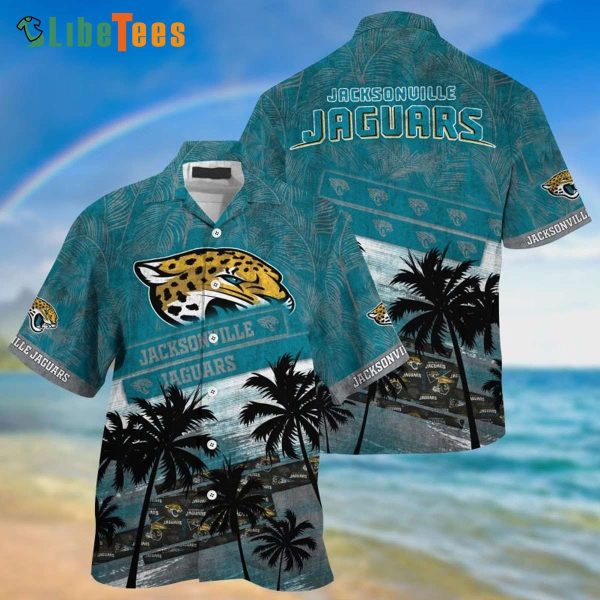 Jacksonville Jaguars Hawaiian Shirt, Coconut Tree Pattern, Tropical Hawaiian Shirt