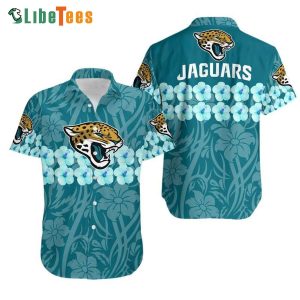 Jacksonville Jaguars Hawaiian Shirt, Flower And Logo, Summer Hawaiian Shirts