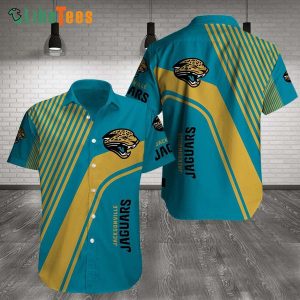 Jacksonville Jaguars Hawaiian Shirt, Stripes, Button Down Hawaiian Shirt