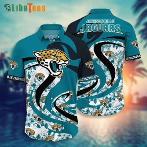 Jacksonville Jaguars Hawaiian Shirt, Tropical Pattern Graphic, Summer Hawaiian Shirts