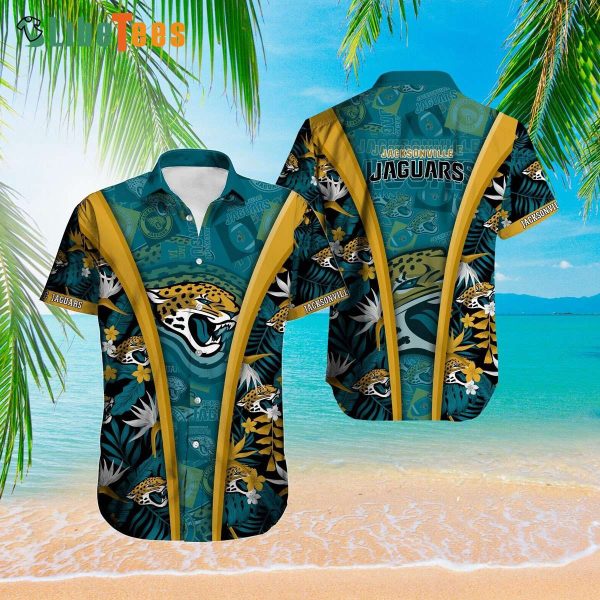 Jacksonville Jaguars Hawaiian Shirt, Tropical Pattern Summer Beach, Classy Hawaiian Shirts